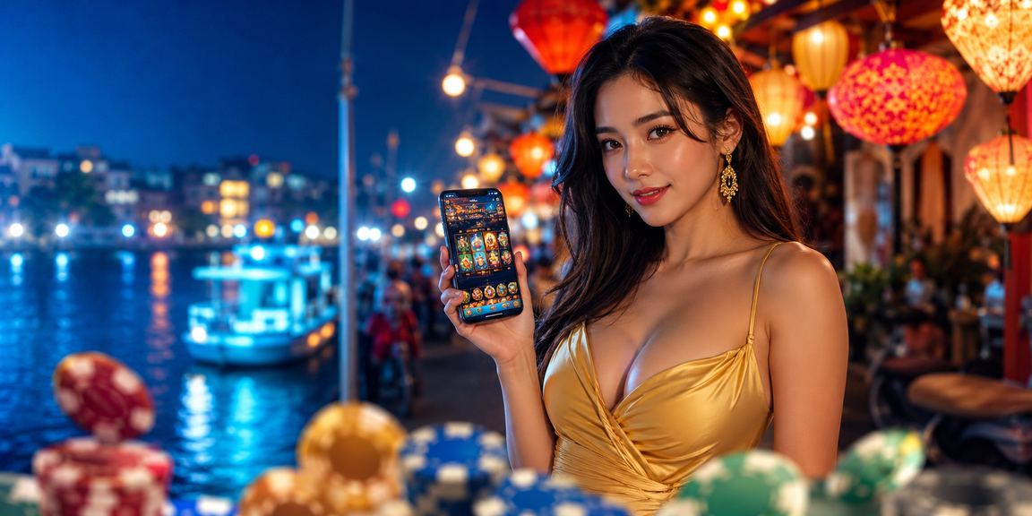 Người dùng tại chợ đêm Hà Nội chơi casino trên điện thoại